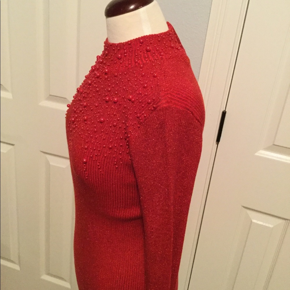 Red dressy sweater top
